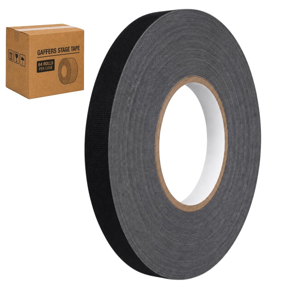 GGR Supplies CGT-80 Gaffers Stage Tape, Black, 3/4 in x 60 yd, 64-Pack