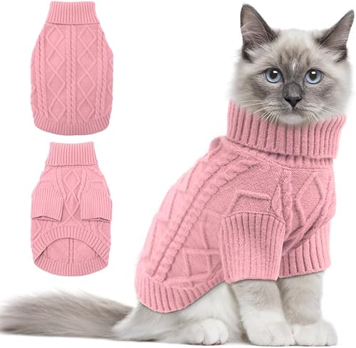 EMUST Suéter de punto para gatos, suéter de punto para perros, suéteres para gatos, suéter de Navidad para perros pequeños y medianos, cachorros,