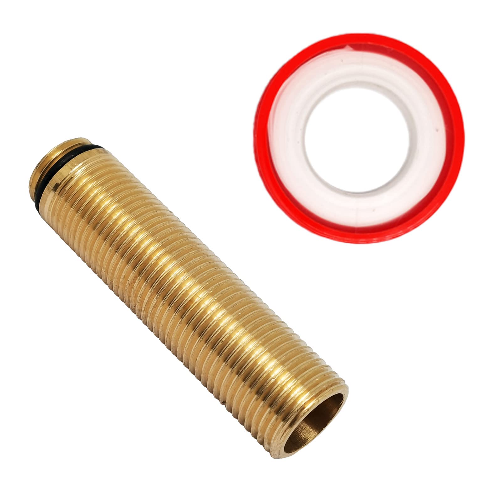 80mm/3inch Brass Faucet Fittings Nipple Locknut Kit Extra Length Shank Nuts Faucet Tap Extension Threaded Pipe Longer Mounting Shank(1pcs)