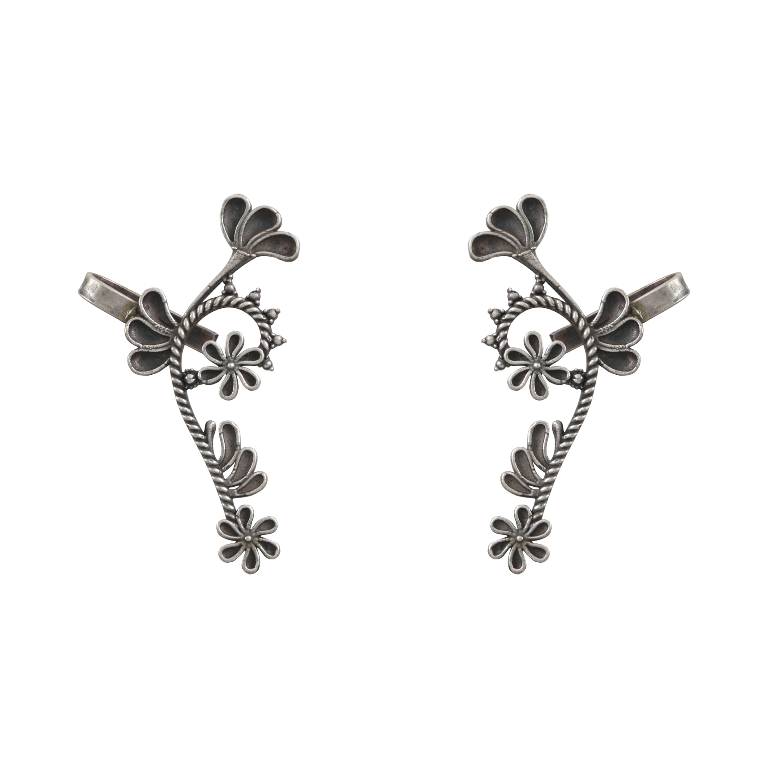 Khannak Jewellery Oxidised Boho Style, Antique style Oxidised earcuff for Women and Girls| Boho Style Statement Ear cuff Earrings for Women for Wedding,Festivals,Parties,Celebrations and Occassions
