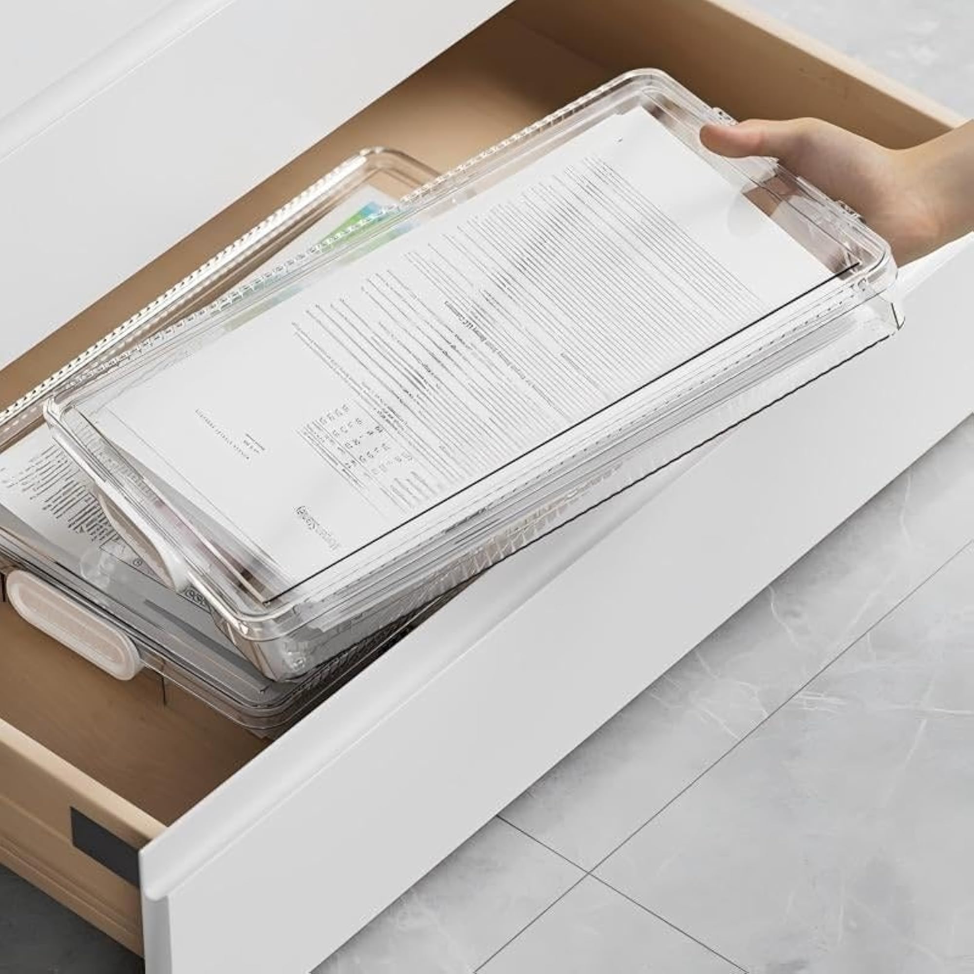 A4 Clear Desktop File Organizer Box for Document Storage