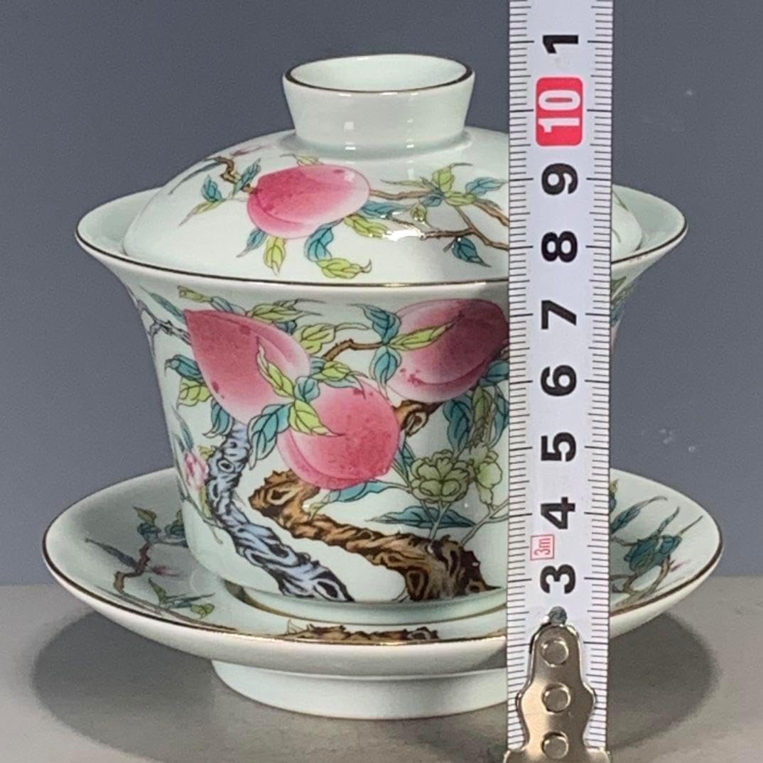 粉彩寿桃紋茶杯 中国茶器 景徳镇 蓋付き茶器 飲茶食器 煎茶具 未使用品 粉彩寿桃紋茶杯 茶道具 中国茶器 景徳鎮 蓋付 茶器 飲茶食器 現代工芸