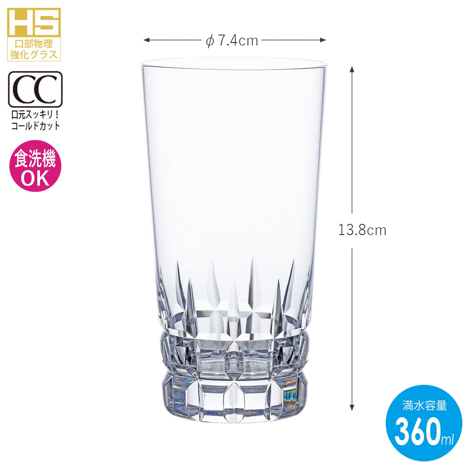 Amazon｜東洋佐々木ガラス カットグラス 12タンブラー 360ml HSハード