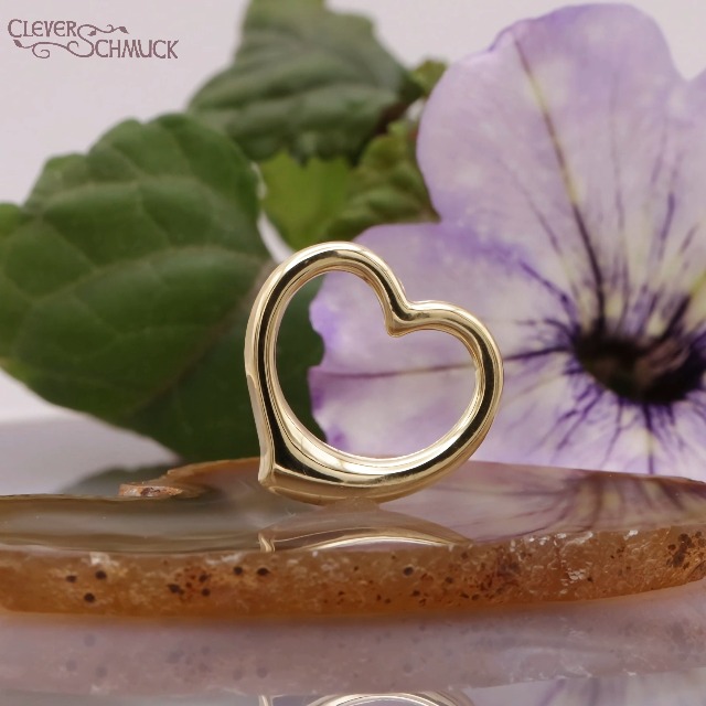 Veloria Doppelherz Halskette 333 Gold - Wendeanhänger Mit Zirkonia & Verlängerung 42-45cm