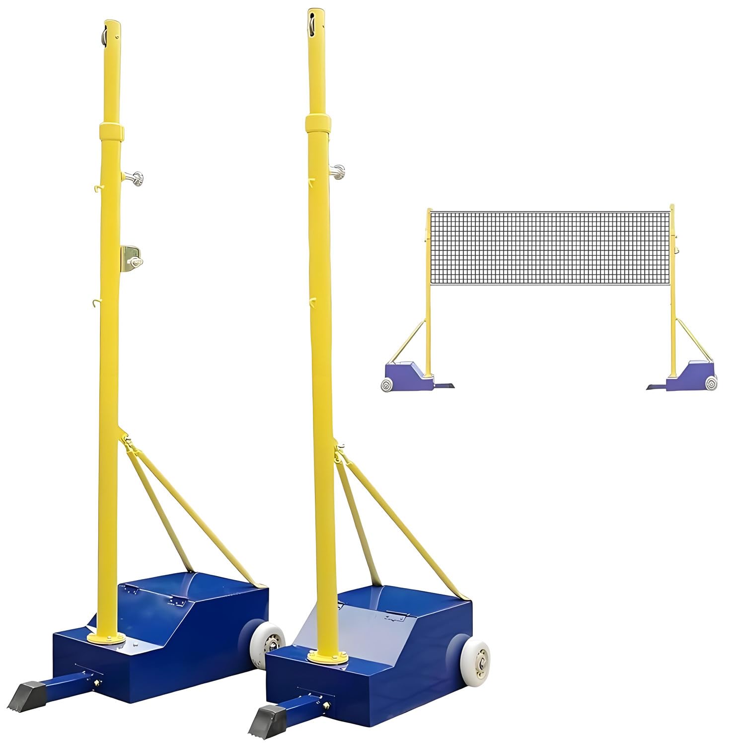 QuinteZhenTially Heavy Duty Volleyball & Badminton Net Stand,Portable Freestanding Volleyball Poles,Indoor Outdoor Sports Equipment,for Stadium Backyard Games Sports Ground Garden