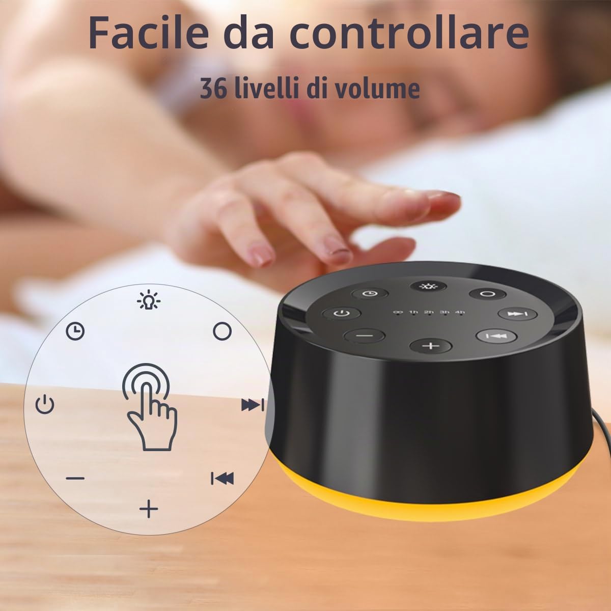 Sound Machine - Macchina per il rumore marrone, con 30 suoni lenitivi, 12 colori, luce notturna, per adulti, bambini, 36 livelli di volume, funzione di memoria, 5 timer per casa, ufficio, viaggi