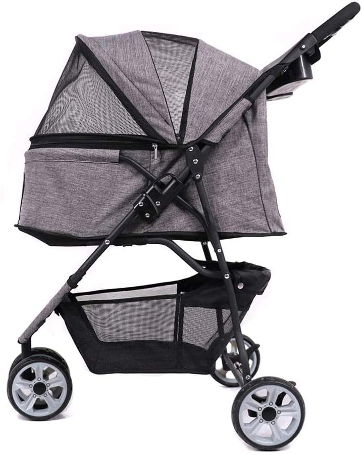 Cochecito Doble para Perros, Cochecito de Viaje para Mascotas, Cochecito para Perros y Gatos, Cochecito uggy con Ruedas giratorias, Modelo de 3 Ruedas, Carrito para Perros de hasta 20kg