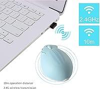Vista 7 de Ratón inalámbrico con forma de hámster con forma de hámster, portátil de 1200 DPI USB inalámbrico para PC, Mac, computadora portátil, regalo