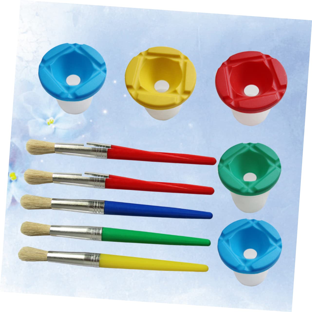 ifundom 5Set DIY Pigment Color Cup Fall Graffiti Tool for Spill Wash Cups with Paint Brushes Random Colors for Young Artists