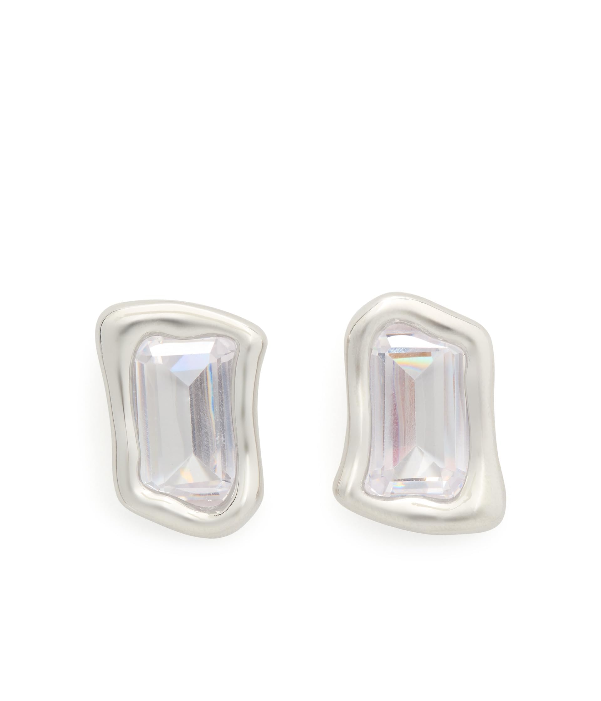 Kate Spade New York Molten Glass Statement Studs, Clear/Silver