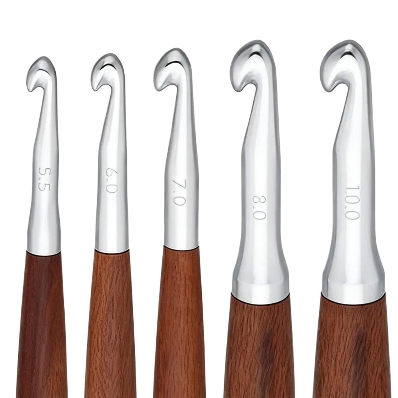 Crochet Hooks 3-7mm Solid Wood Handle Crochet Knitting Needles