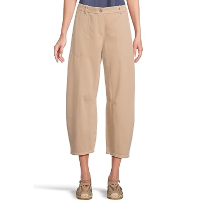 Eileen Fisher Garment Dyed Utility Cotton Petite Ankle Barrel Pant With Pockets Women