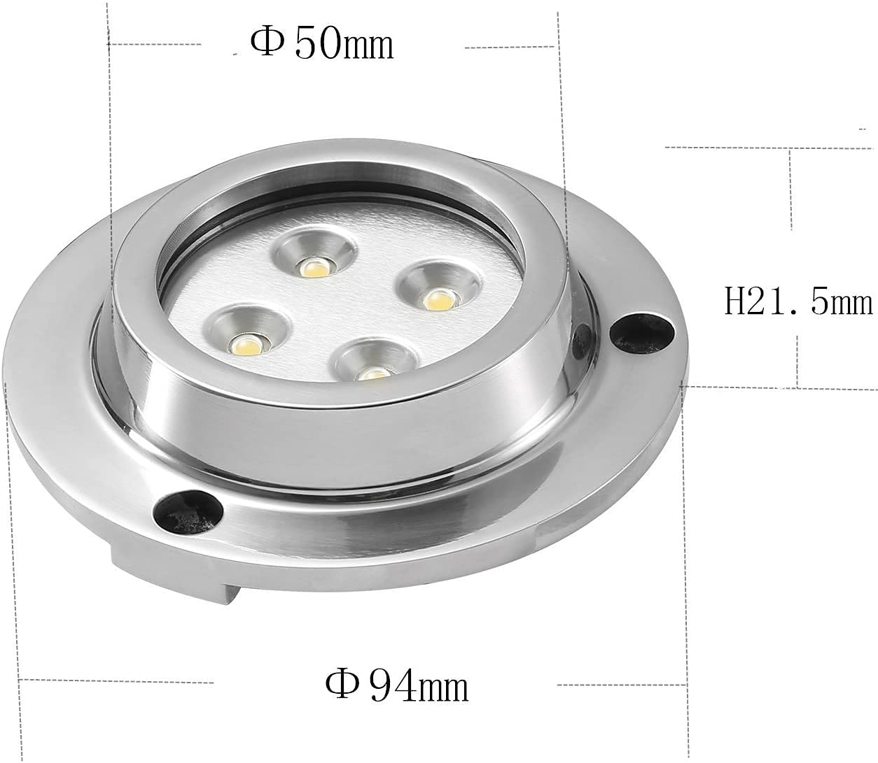2er set Unterwasserbeleuchtung Wasserdichte IP68 Pool Licht Runde 400LM 10W LED Teichbeleuchtung Unterwasserstrahler für Boote Aquarium Brunnen oder Teich mit 12V Netzteil, Kühles Weiß
