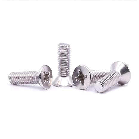 50 Pcs M5-0.8x10mm Flat Head Machine Screws, Phillips Cross Screw, Phillips Drive,304 Stainless Steel, Fasteners Bolts,Countersunk Machine Screws