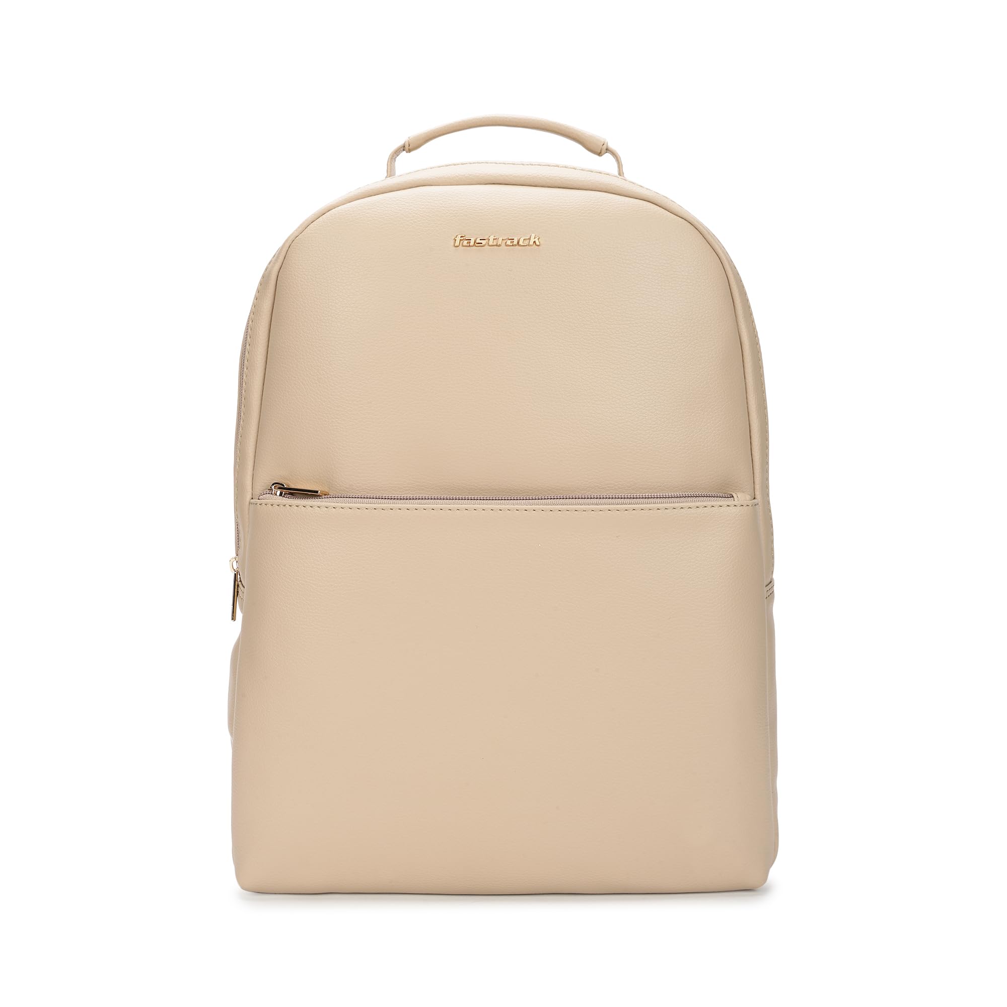 Beige Textured Backpack | Textured Faux-Leather | Women’S Laptop Backpack | Stylish Everyday Essential-image-15