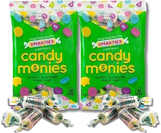 Smarties Candy Money - Assorted Fruit Flavored Coins - Individually Wrapped Hard Candy Rolls - Gift Pack of 2, 5 oz. Bags By Lyza's Sweets & Treats