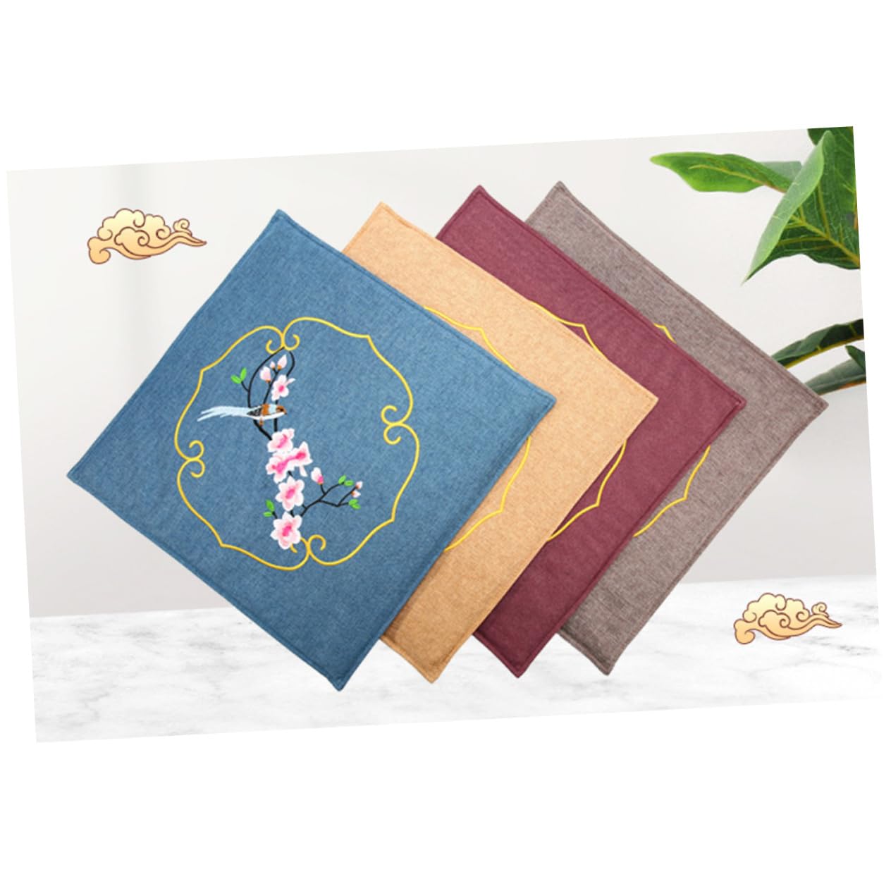 PACKOVE Cuscino Termico Elettrico in Cotone e Lino Stampa Decorativa, Regolazione della Temperatura per Uso Domestico e Ufficio
