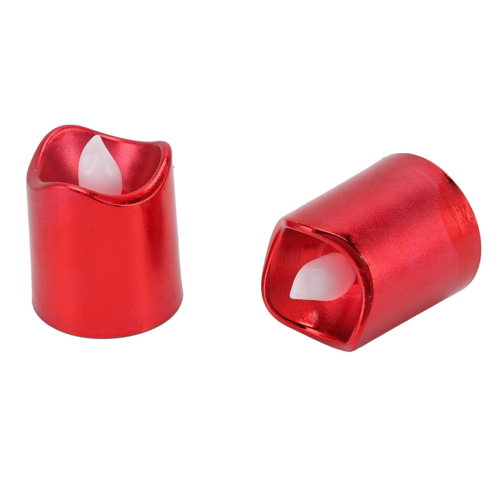 Cyrank 12 Velas con Pilas, Velas Rojas Parpadeantes Sin Llama, Velas Sin Llama, Velas LED con Pilas, Luces De Té Rojas para San Valentín, Fiestas Navideñas, Decoración del Hogar