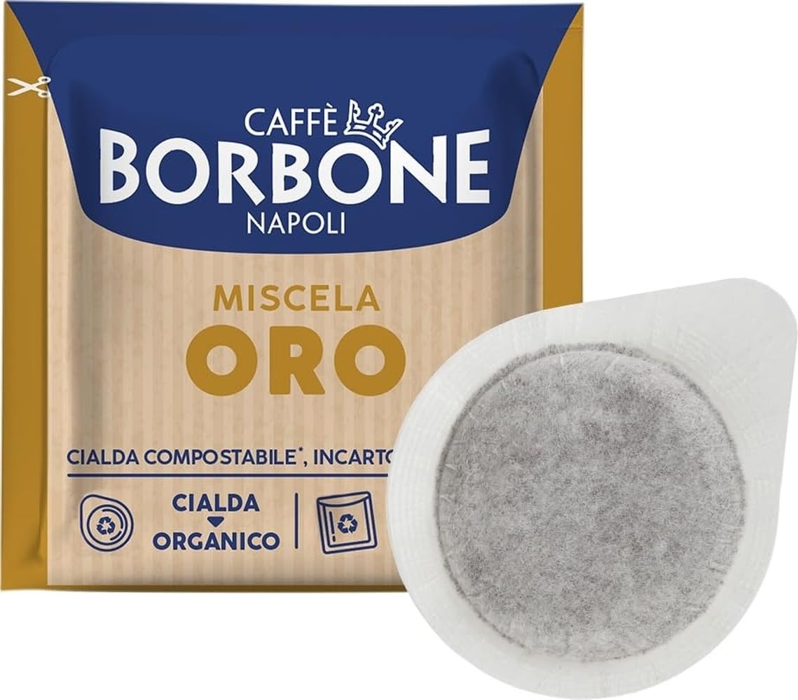 Caffè Borbone Gold Coffee Blend Compostable Pod — 100 x 44mm Paper Pods of Rich, Full-Bodied ESE Coffee Pods - Compostable Capsules Compatible with ESE and Pump Espresso Systems