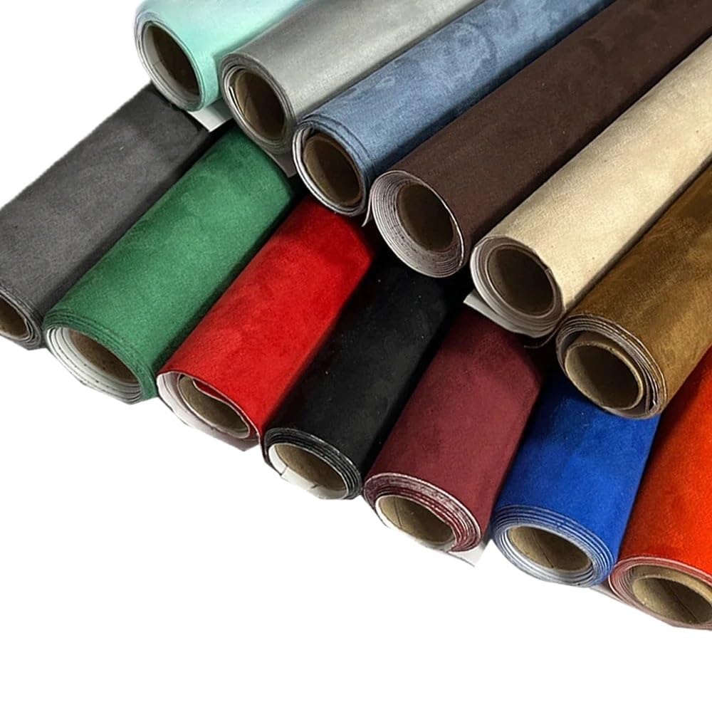 Dachhimmel Stoff,Dachhimmel 50 cm * 140 cm/500 cm 0,6 mm selbstklebendes Wildledergewebe in Mehreren Farben, klebriges Ledertuch for den DIY-Auto-Dachhimmel-Innenraum(Black,50cm x 500cm)