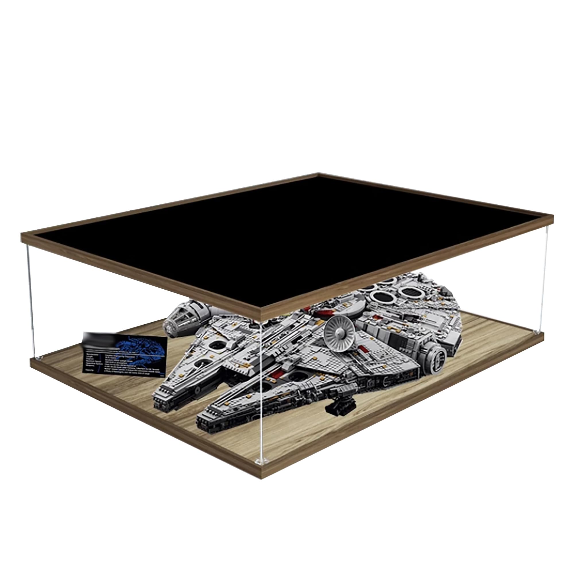 Acrylic Display Case for Lego 75192 Ultimate Millennium Falcon Model, 3mm Dustproof Display Box, Display Case Compatible with Lego 75192 (Model Not Included) (Light Board)
