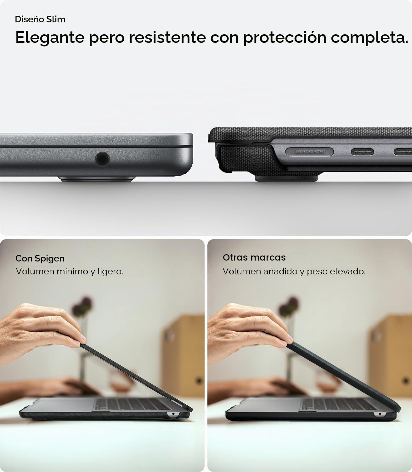 Spigen Funda Urban Fit Compatible con MacBook Air 13 Pulgadas 2026 M5 / 2025 M4 / 2024 M3 / 2023 M2 A2681, Funda de Tela Anti-Huellas y Anti-Arañazos - Negro
