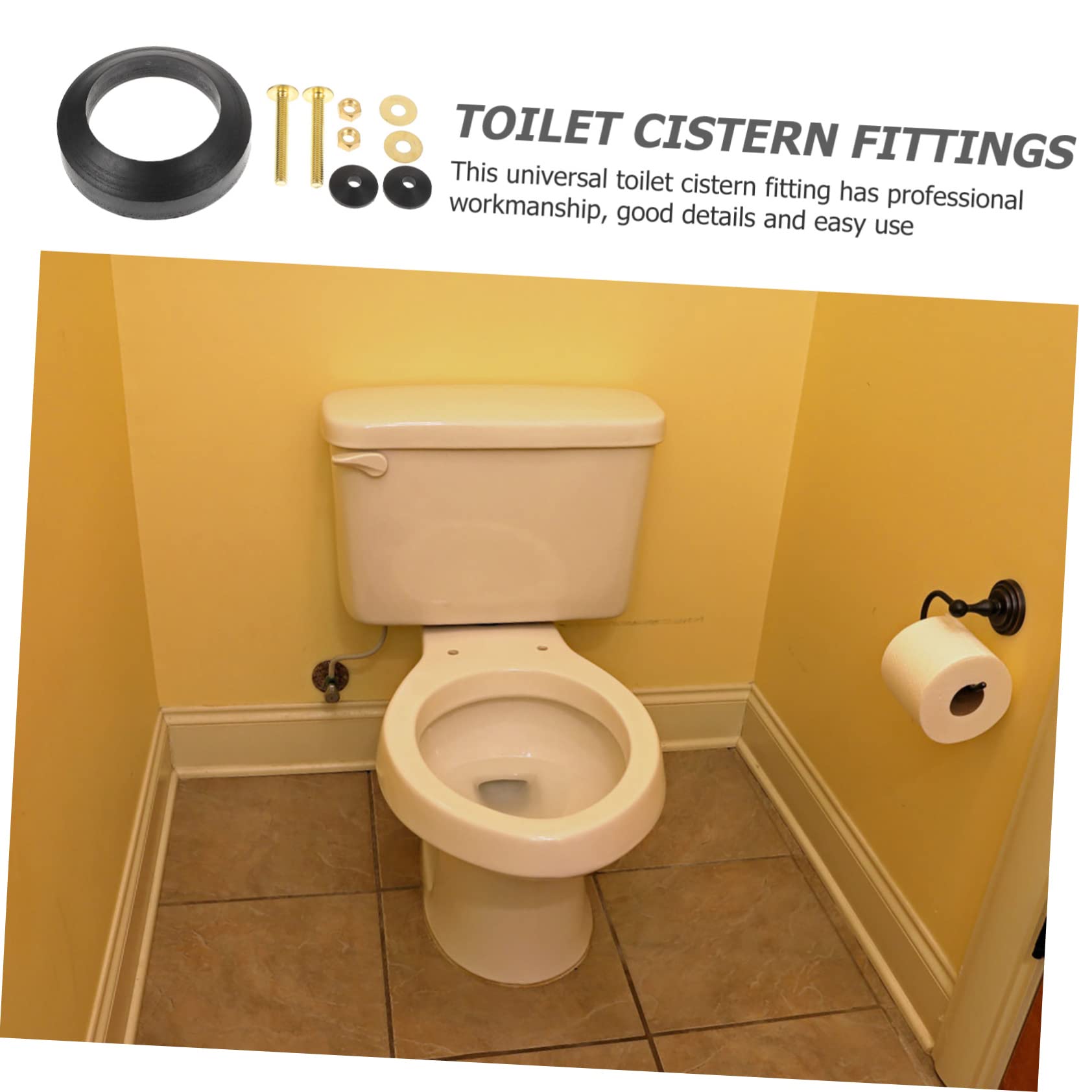 3 Set guarnizione del WC parti adesivo accessori per cassette wc kit accoppiamento tenuta wc lavabiancheria per la casa anello di tenuta cassetta wc gomma da cancellare Nero