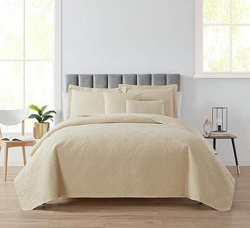 Miniatura 41 de Clara Clark Edredones Tamaño King - Juego de Cubrecama Colcha para Todas las Estaciones, Tejido Pinsonic Ropa de Cama Ligera - Juego de Edredón King