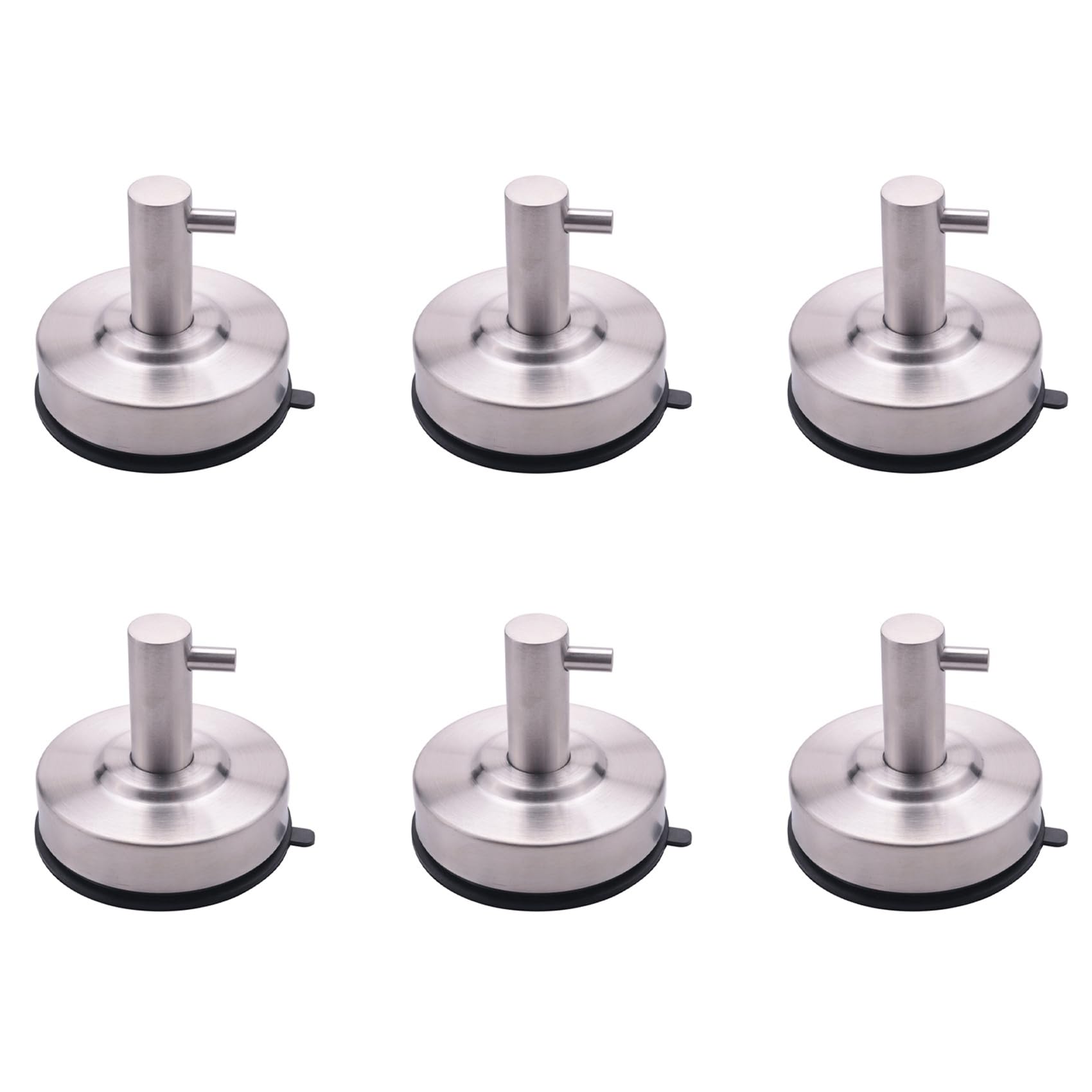 Vjsujehgy 6X Waterproof Strong Vacuum Suction Cup Hanger Stainless Steel Wall Hook Bathroom Silver