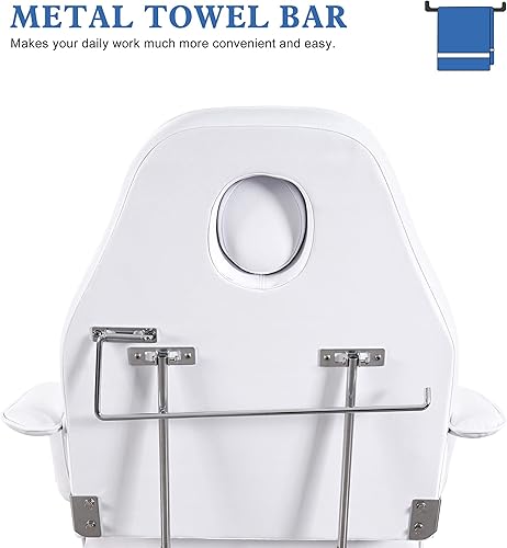 Miniatura 6 de BarberPub Silla de tatuaje, cama de tatuaje ajustable giratoria de 360, silla facial multiusos con bomba hidráulica, cama facial para esteticista