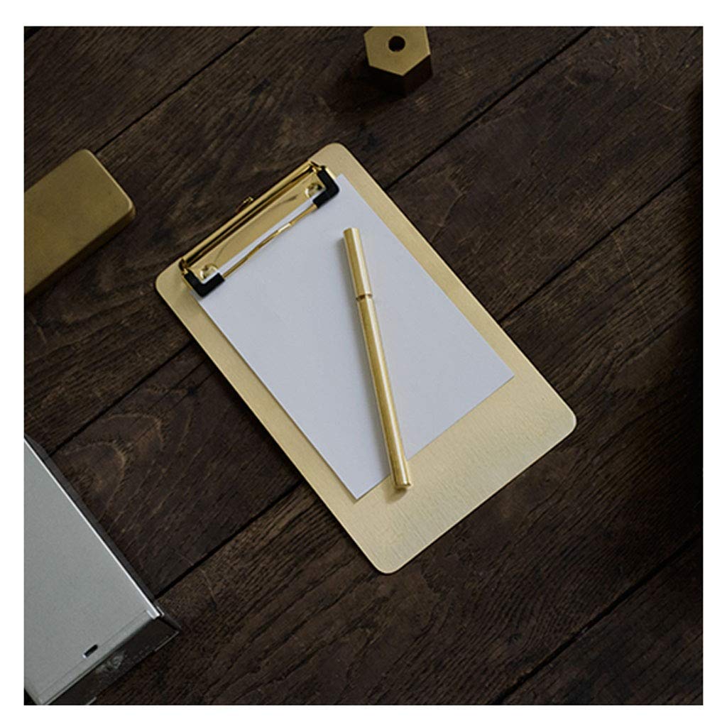 TOMYEUS klemmbrettmappe A4 Klemmbrett Goldene Edelstahl Metall Legal Pad MENU MENU SCHREIBEN BOOD Office SUPPINGS MIT Hängenden Lochordner Lose Blatt Klemmbrett-Mappe (Size : A)