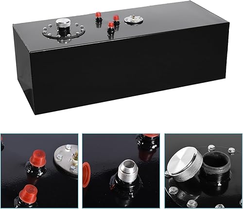 Miniatura 5 de MOTORHOT Kit de tanque de combustible de aluminio con pila de combustible de 15 galones, universal, 57L, pulido de carreras, tira de deriva, tanque