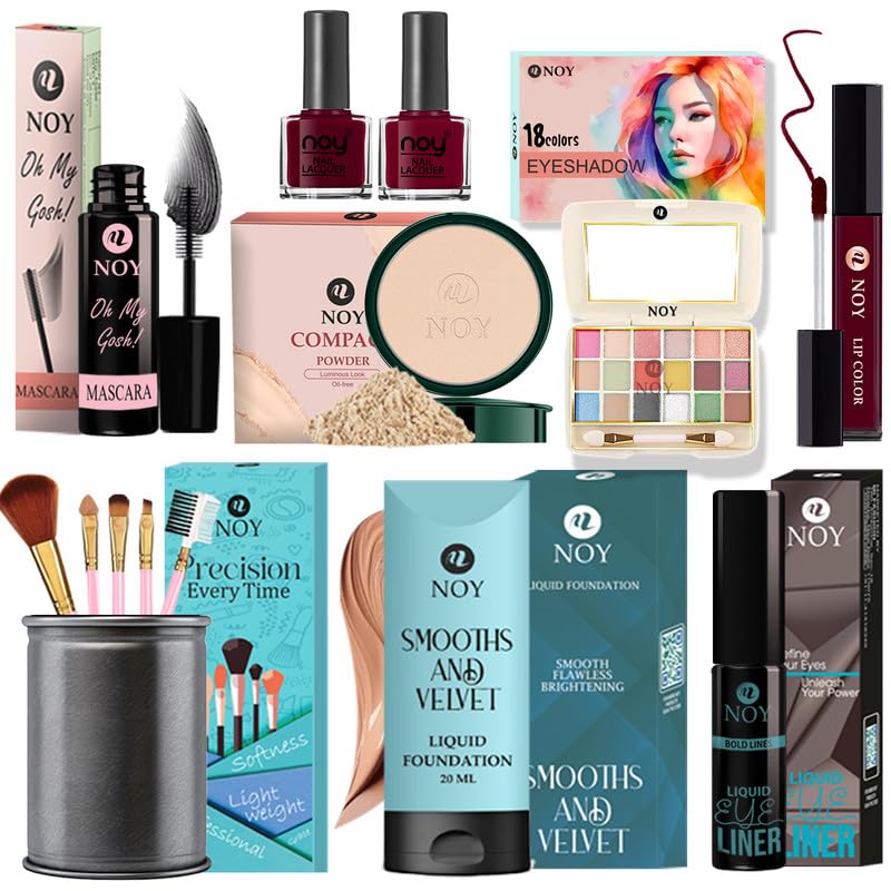 Noy Professional Makeup Kit Complete Beauty Kit All In One Makeup Set For Every Occasion Travel-Ready Beauty Essentials Pack Of 13#Yn084