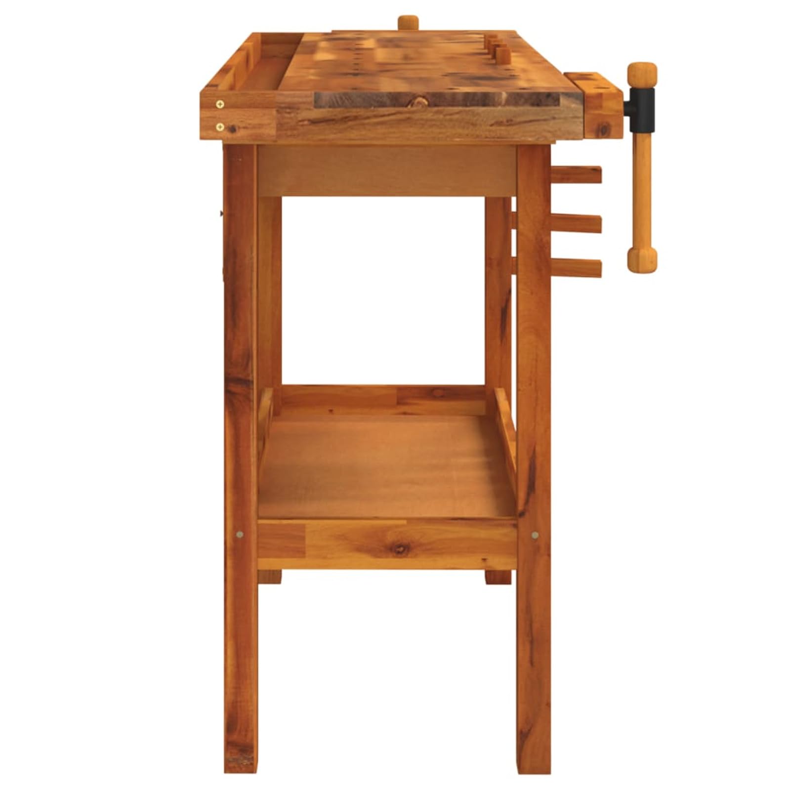 ShGaxin Banco Trabajo cajón y Tornillos Banco, Mesa De Trabajo Taller, Caballete Mesa, Banco Herramientas, Caballete para Mesa, Bancada De Trabalho, Madera Acacia 124x52x83cm