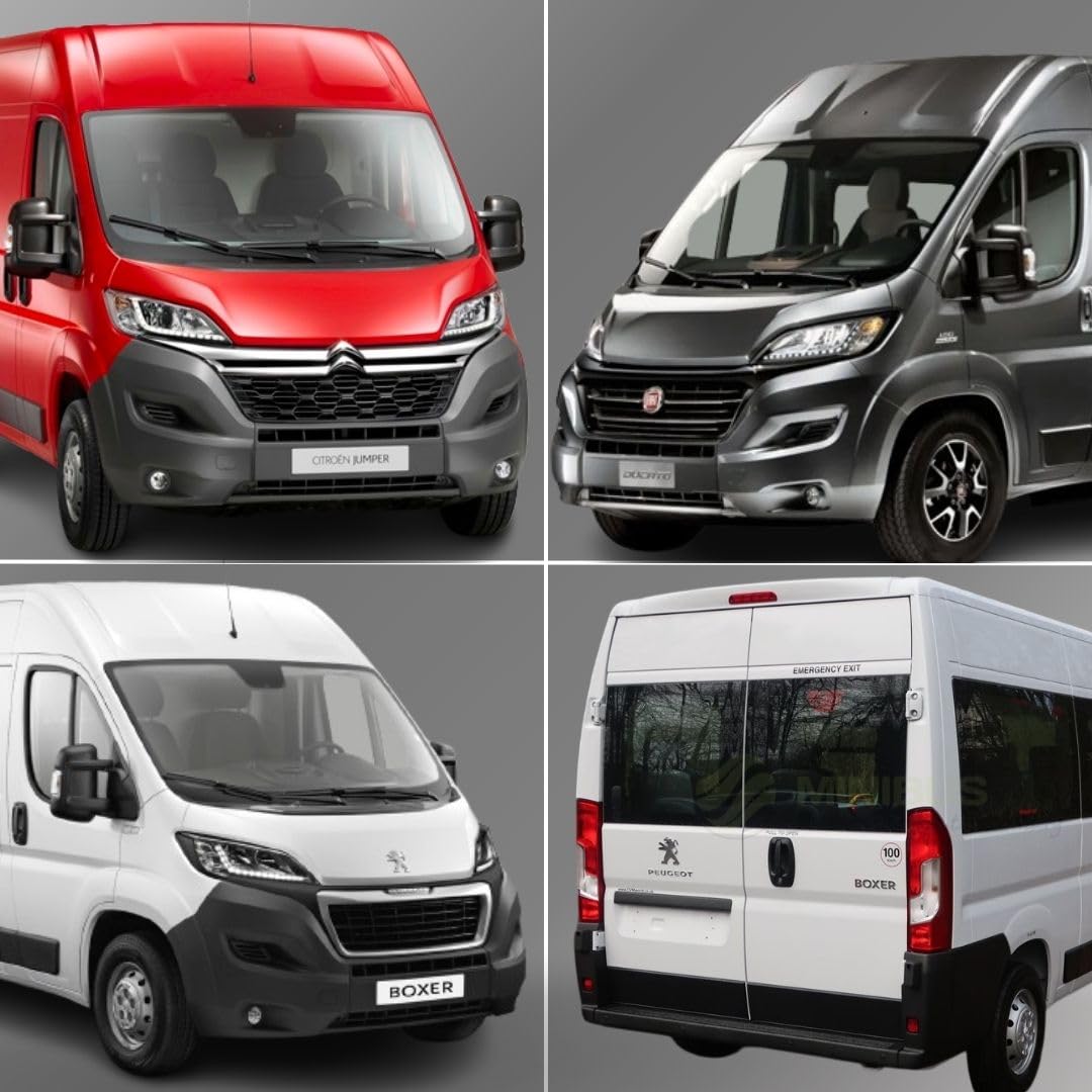 2x Pokrywa lusterka zewnętrznego lewo-prawo czarna krótki uchwyt Kompatybilny z Peugeot Boxer, Citroen Jumper, Fiat Ducato 2006-2020 735424438 735424437