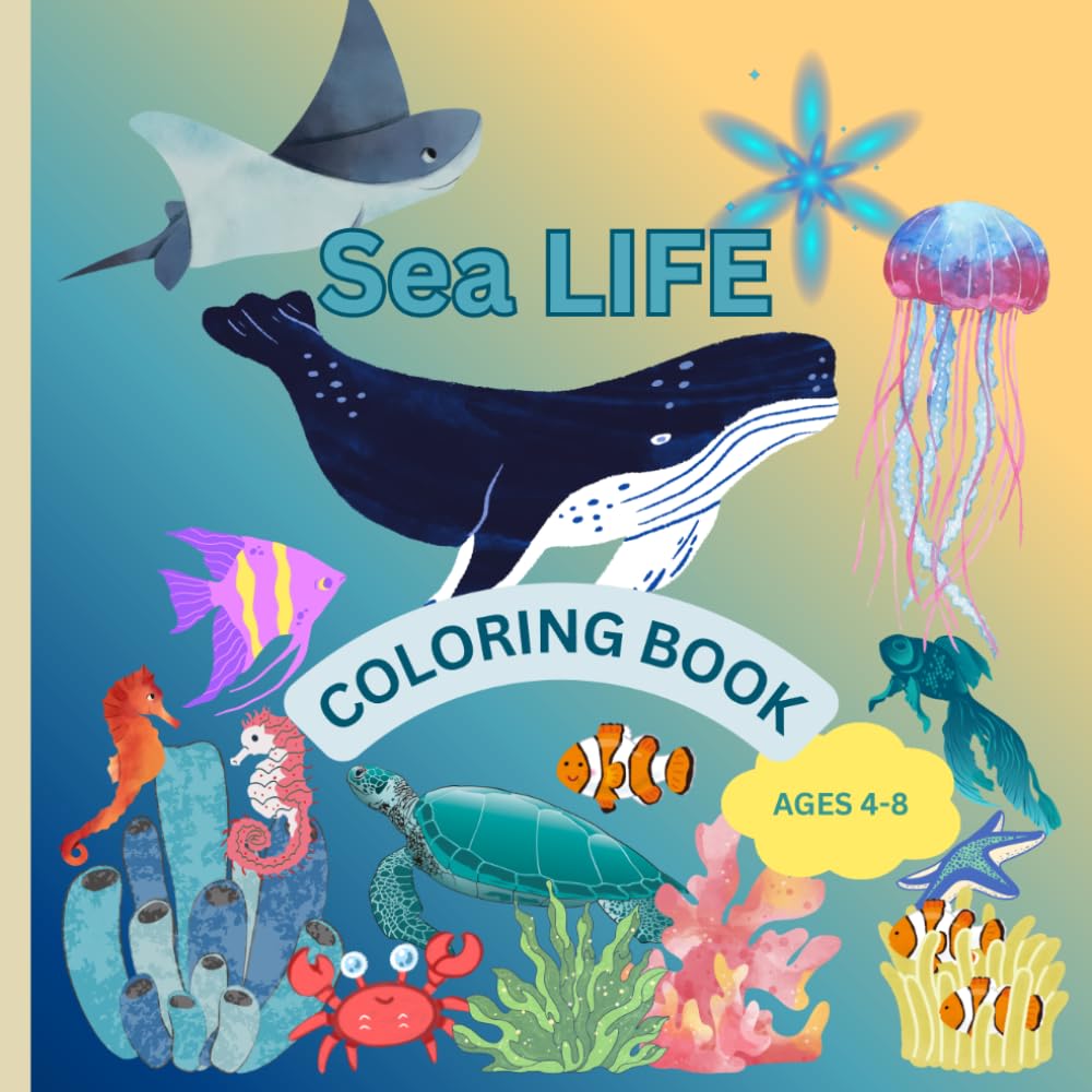 Sea Life Coloring Book: A Splash of Fun with Whales, Dolphins & More