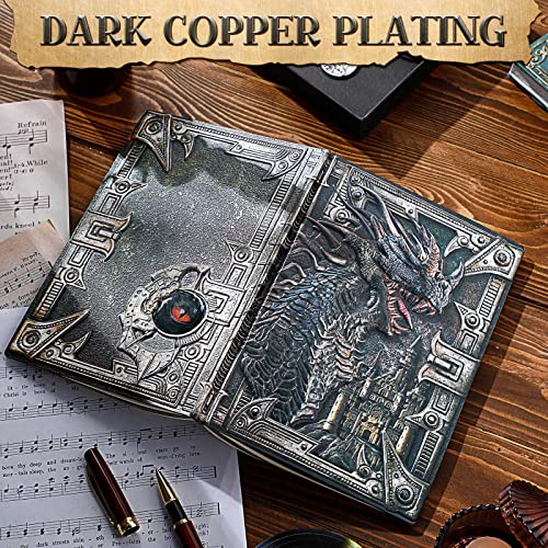 Pajean JB-221219-B Dragon Journal Embossed Leather Journal Writing Antique Dragon Journal Notebook With Pen Lined Paper Hardcover Gift Journal Notebook Executive Notebook Travel Diary thumb #4