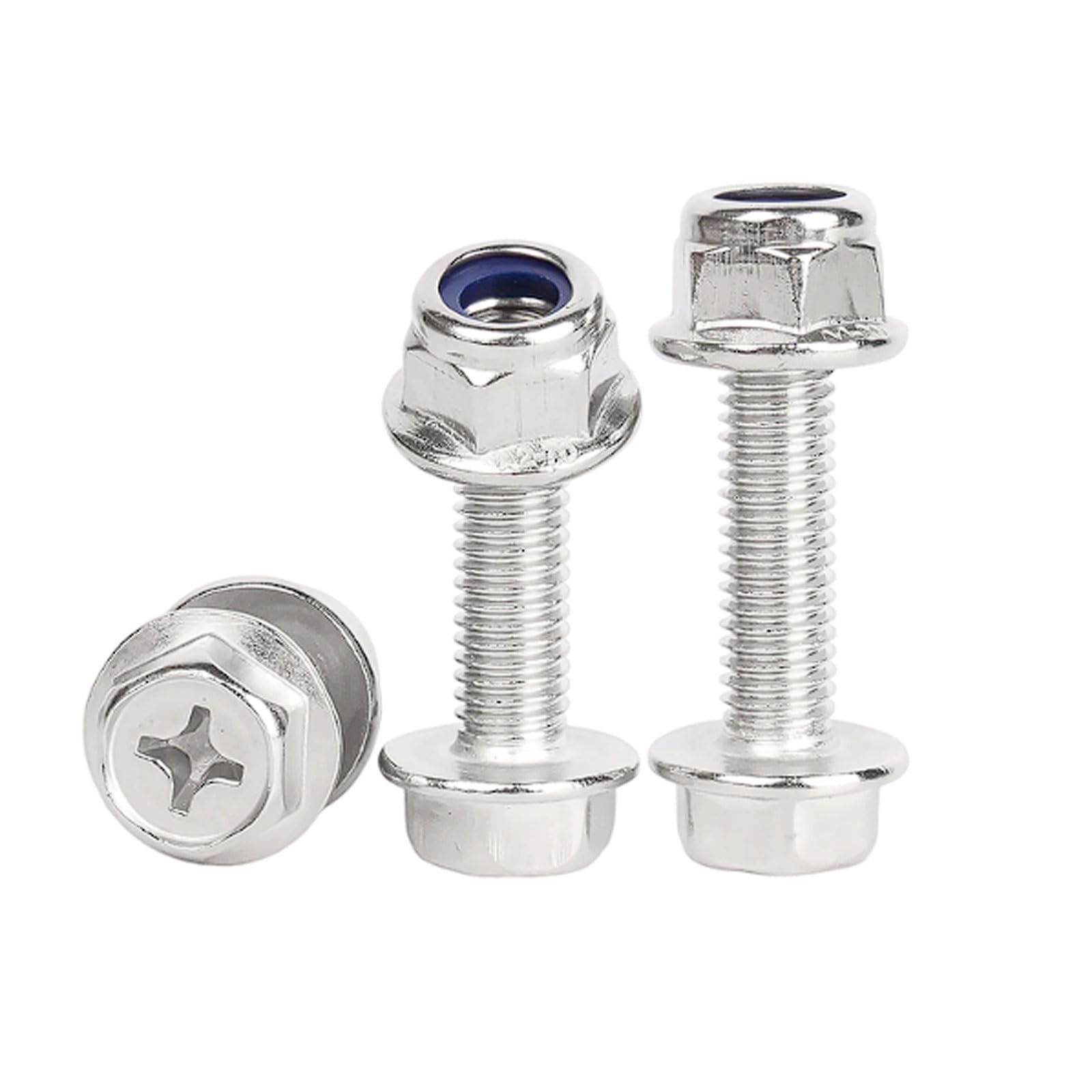 Kit de pernos y tuercas cabeza hexagonal con brida cruzada M6 acero inoxidable 304 arandelas, 20 juegos, Allen dentada(M6x95 [20 sets])