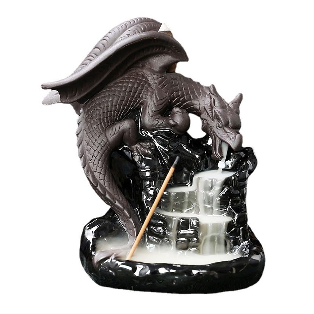 Incense Burner Creative Ceramic Ornamental Backflow Sandalwood Burner Home Dragon Ornaments Incense Censer