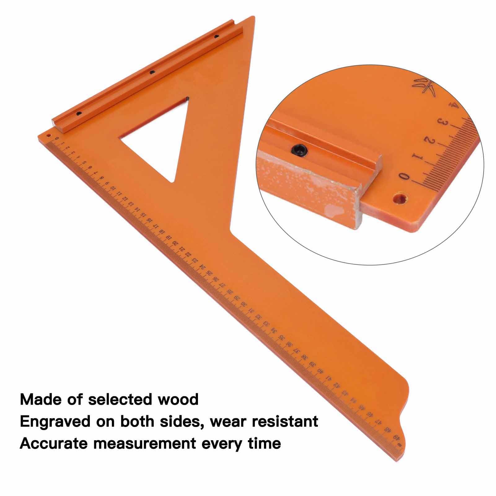 Règle triangulaire professionnelle pour le travail du bois, outil de mesure en plastique d'ingénierie carrée de précision à 90 degrés pour les projets de menuiserie et de b