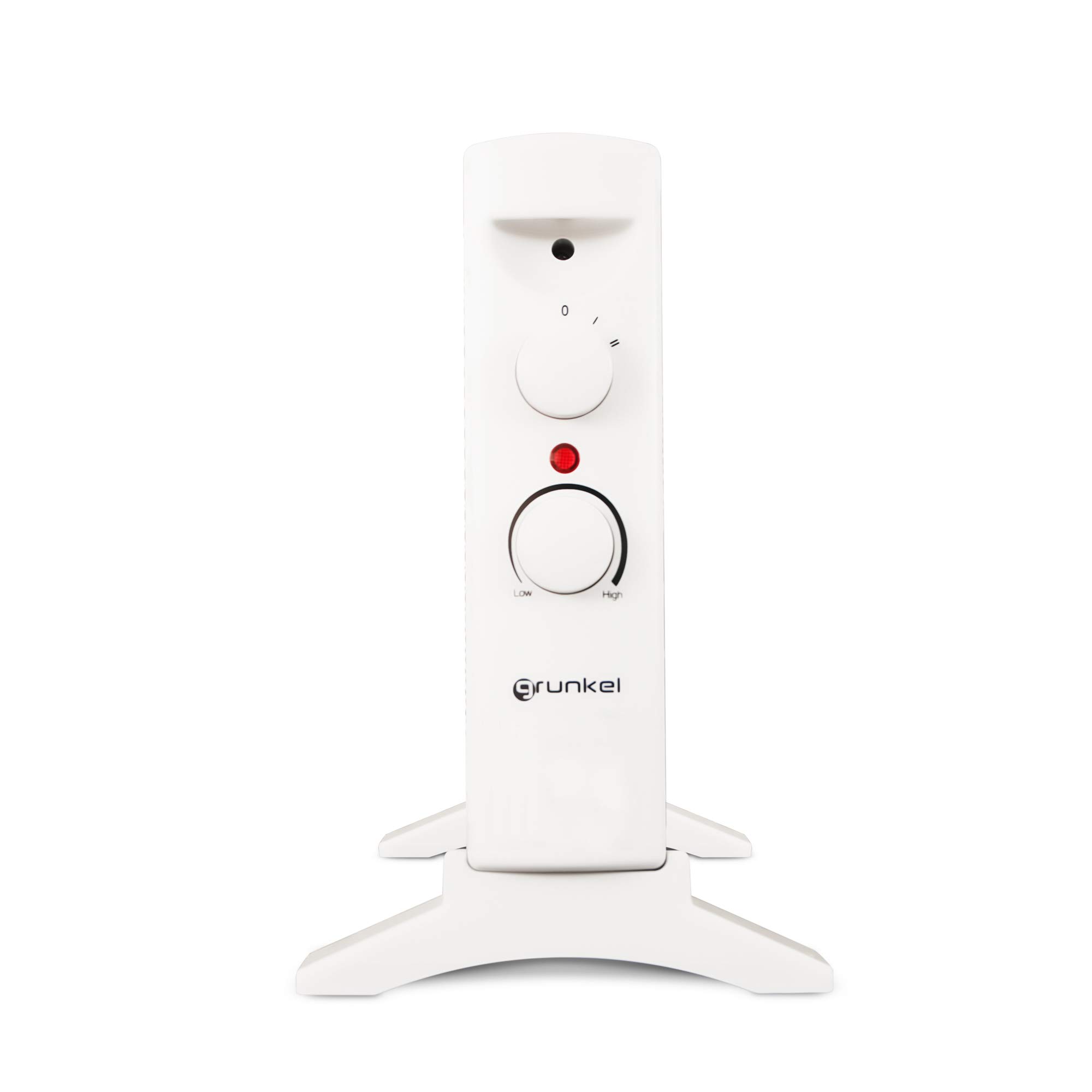Grunkel - Radiador de Mica de varios elementos de calor 2 niveles de potencia RMC-600-600W - y termostato regulable. Rápido calentamiento aumenta la temperatura de inmediato - Blanco (600W)