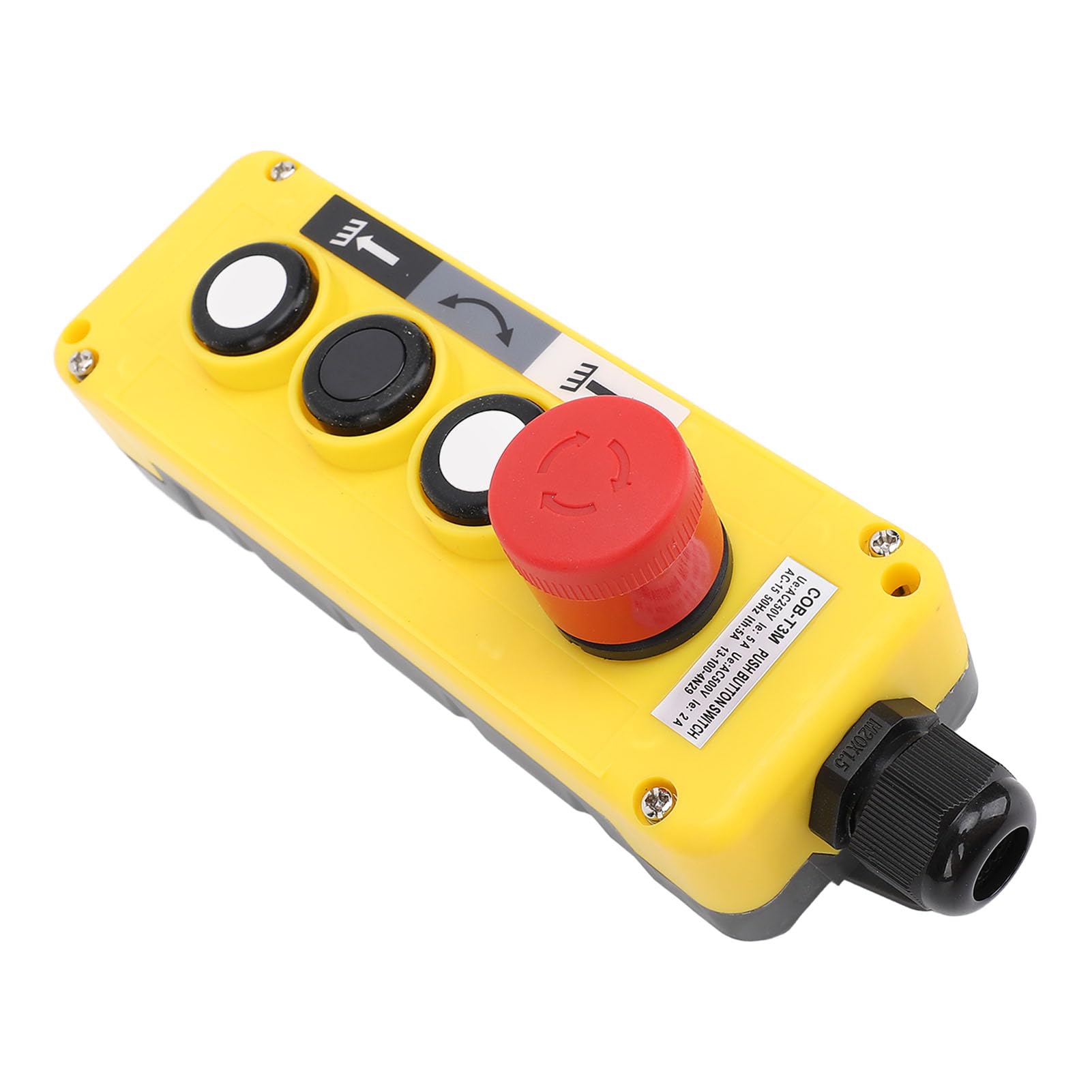 Crane Hoist Contro Water Proof 3 Keys Industrial UP Down Hoist Crane Push Button Switch with Emergency Stop