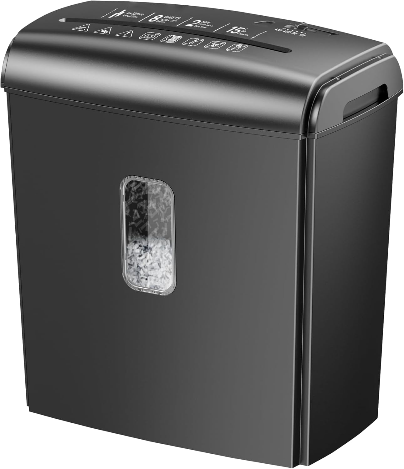 NOT TESTED 8-Sheet Micro-Cut Paper Shredder, P4 High Security, 4 Gallon Bin, 2-Minute Continuous Run, Home & Small Office Use 8 Sheets