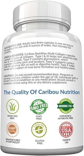 Miniatura 5 de Multi Collagen Pills - 180 pastillas de colágeno - Cápsulas de colágeno tipo I, II, III, V y X - Mezcla única de cápsulas de péptidos de colágeno -