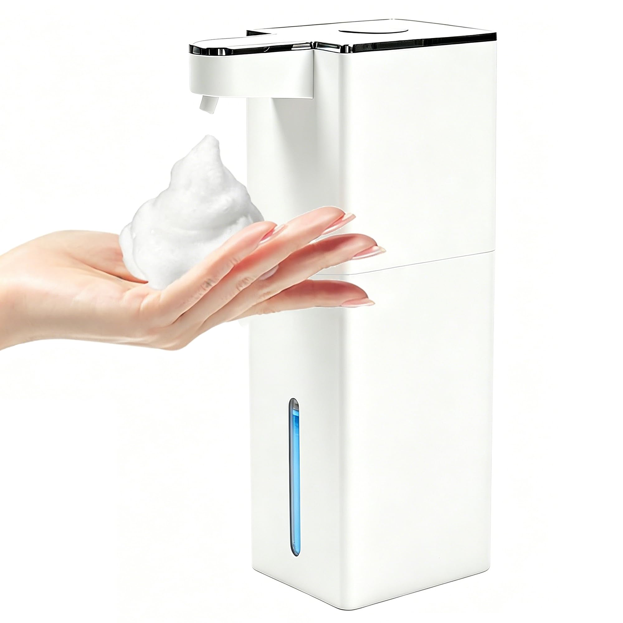 Automatic Soap Dispenser Touchless Wall Mounted Automatic Soap Dispenser Touchless 420ml Foaming 4 Adjustable Levels Ipx5 1800mah USB-C Bathroom Kitchen Office White