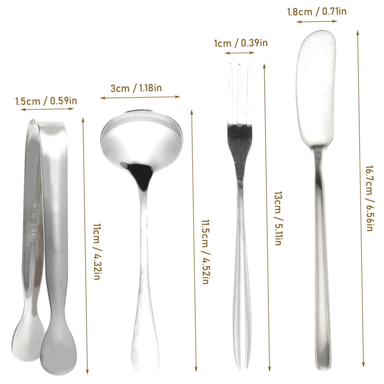 Unomor Complete Cheese Knife Set 6 Piece Serving Spoons Dessert Spoons Forks Tongs Kitchen Baking Tool