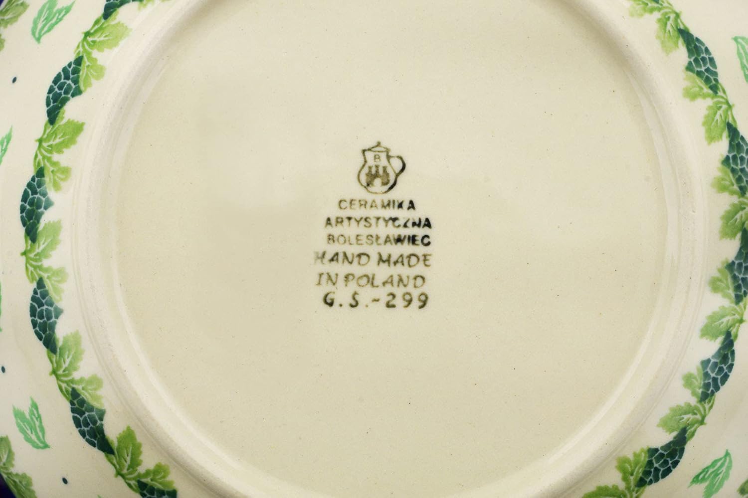 Polmedia Polish Pottery Pasta Bowl 8-inch - Evening Rose Pattern Handmade in Boleslawiec Poland by Ceramika Artystyczna + Certificate of Authenticity