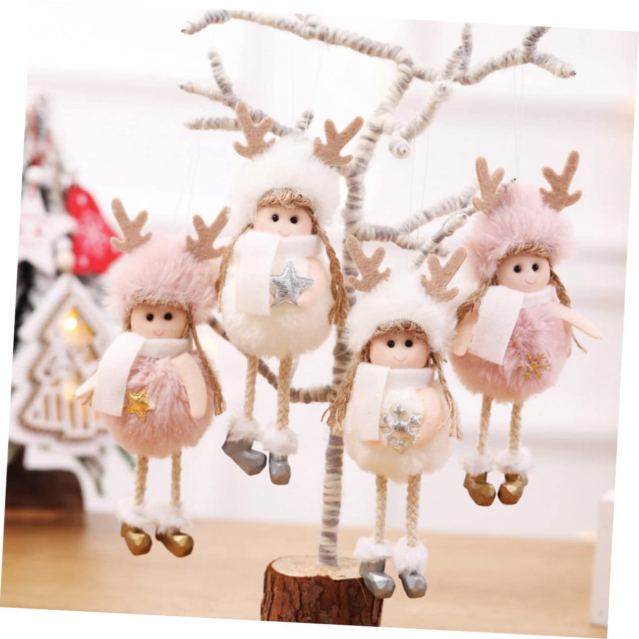 Alipis 16 Piezas Colgante de Ángel de Felpa Adornos Colgantes de muñecas navideñas decoración del árbol de Navidad Colgantes navideños Christmas Tree Decorations Adornos navideños Espuma