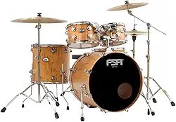 Bateria Acústica Standard 22 Mahogany Grain Wood FDS-3222 – Madeira Mahogany, Peles Remo, Som Encorpado e Visual Premium