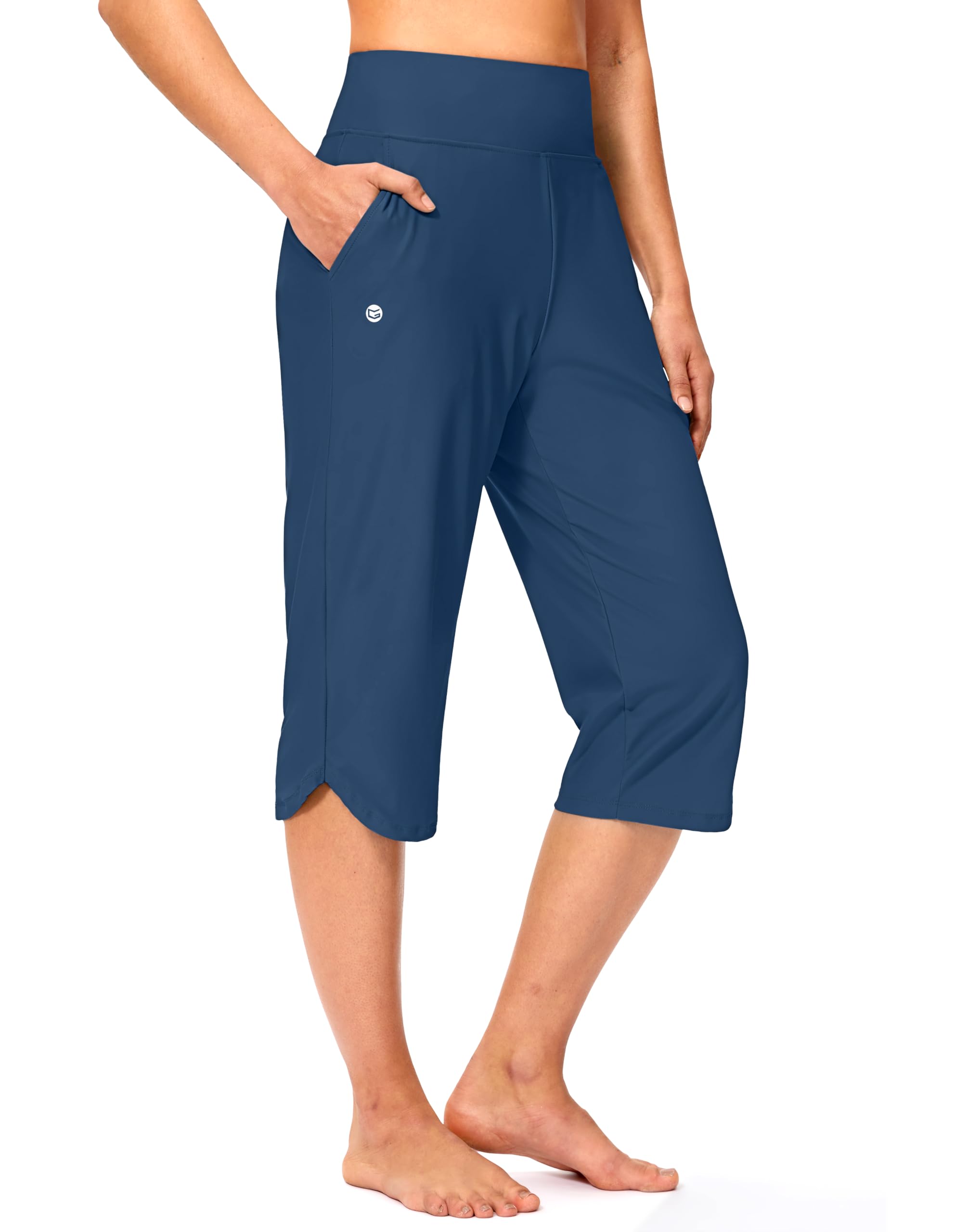 G Gradual Womens Swim Capri Pants 18 High Waisted Long Board Shorts UPF 50 Modest Swimsuits Pants with